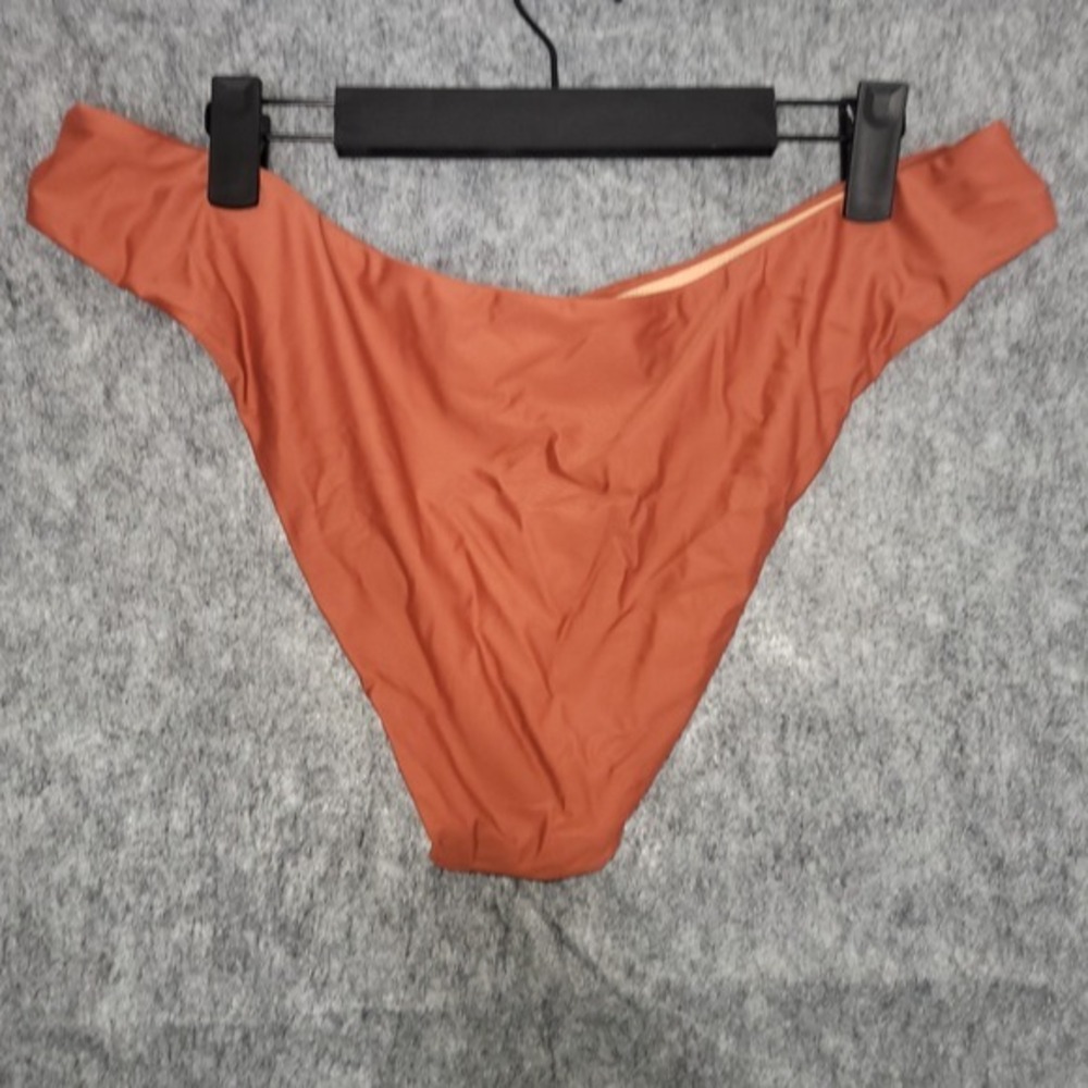 New J.Crew Curved-Waist Cheeky Bikini Bottom Womens XL Brown Swim BC125 Solid - Picture 2 of 6